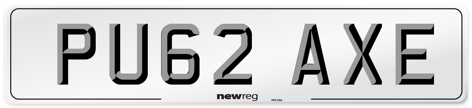 PU62 AXE Number Plate from New Reg